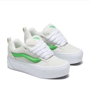 Kids White and Green Sneakers